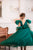 Kupla tilla princešu kleita ''Keita'' tumši zaļā krāsā