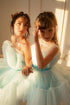 Vienādas kleitas mammai un meitai ''Leila'' gaiši zilā krāsā