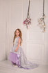 Silver sequin dress with purple tulle petticoat ''Agate''