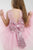 Rozā tilla kleita meitenēm ''Gabriela'' ar rozā fliteru banti