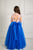 Svinīga garā kleita meitenēm ar sirds formas izgriezumu muguras daļā ''Glorija'' gaiši rozā un zilā krāsā