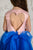 Svinīga garā kleita meitenēm ar sirds formas izgriezumu muguras daļā ''Glorija'' gaiši rozā un zilā krāsā