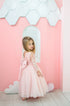 Lote girls' pink dress with voluminous tulle skirt and lace top