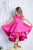 Svinīga, asimetriska kleita meitenēm ''Pamela'' fuksiju krāsā