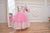 Festive long dress with gold sequins and pink tulle skirt for girls 