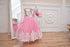 Festive long dress with gold sequins and pink tulle skirt for girls "Julia"