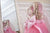 Svinīga garā kleita ar zelta fliteriem un rozā tilla svārkiem meitenēm ''Jūlija''