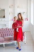 A luxurious set of dresses for mother and daughter "Dana" in red color