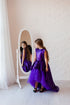Dress with purple sequins and open back "Agate" for girls