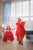 Asimetriskas Mammas&Meitas kleitas ''Selma'' sarkanā krāsā