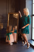 Emerald green lace dresses "Monta" for mother and daughter