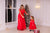 Sarkanas, garas kleitas ar pērlēm ''Tifānija'' mammai un meitai
