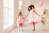 Asimetriskas kleitas rozā krāsā mammai un meitai ''Pamela'' bez piedurknēm