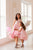 Pink asymmetrical dresses for mother and daughter ''Pamela'' without sleeves