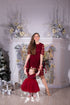 Holiday dress set for mother and daughter "Melania" with burgundy lace