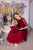 Svētku kleitu komplekts mammai un meitai ''Melānija'' ar bordo krāsas mežģīnēm