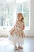Gold fitted dress with white tulle skirt "Alexa" for girls