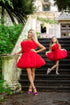 Sarkanas svētku kleitas ''Ketija'' Mammai un Meitai