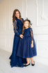 Tumši zilu mežģīņu kleitas '' Mišela'' mammai un meitai