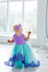 Holiday dress for a girl "The Little Mermaid" in turquoise and lavender color