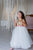 Girl's dress with gold sequins and white tulle skirt 