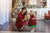 Sarkanas, rūtainas kleitas mammai un meitai ''Elija''