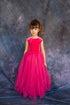 Long dress for girls in fuchsia color "Gloria" without sleeves