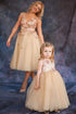 Gold colored tulle dresses without sleeves "Matilde" for mother and daughter