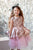 Midi dress for girls with sequins and pink tulle skirt 