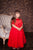 Svinīgu kleitu komplekts mammai un meitai '' Dora '' sarkanā krāsā