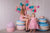 Rozā kleitas mammai un meitai ''Skārleta'' dekorētas ar mežģīnēm un dimantiņiem