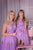 Lavender-colored dresses with decorative flowers and beads 