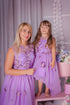 Lavender-colored dresses with decorative flowers and beads "Carrie" for mother and daughter