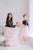 Saskaņotu kleitu komplekts Mammai&Meitai ''Kristena'' melnā un maigi rozā krāsā