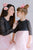 Saskaņotu kleitu komplekts Mammai&Meitai ''Kristena'' melnā un maigi rozā krāsā