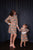 Checkered fabric dress set for mother and daughter 