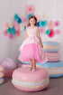Asymmetric princess dress "Stefania" in pink color