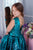 Turquoise sequined dress ''Agate'' for girls