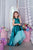 Turquoise sequined dress ''Agate'' for girls