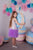 Hameleonu fliteru kleita ar kuplu tilla apakšējo daļu violetā krāsā ''Karolīna'' meitenēm