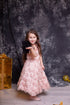 Birthday dress for girls "Ella" with powder pink fringe