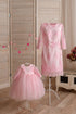 Pink lace dresses for mother and daughter ''Lote''