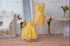 Dzeltenas kleitas ar zelta krāsas mežģīnēm '' Dana'' mammai un meitai