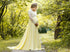 Yellow maternity dress ''Laura'' with white lace