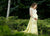 Dzeltena grūtnieču kleita ''Laura'' ar baltām mežģīnēm