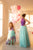 Tirkīza un lavandu krāsas kleitas mammai un meitai ''Mazā Nāriņa''