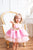 Pink princess dress with golden flower decorations for the little princesses 