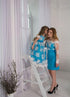 "Frozen" dress for mother and daughter with white lace