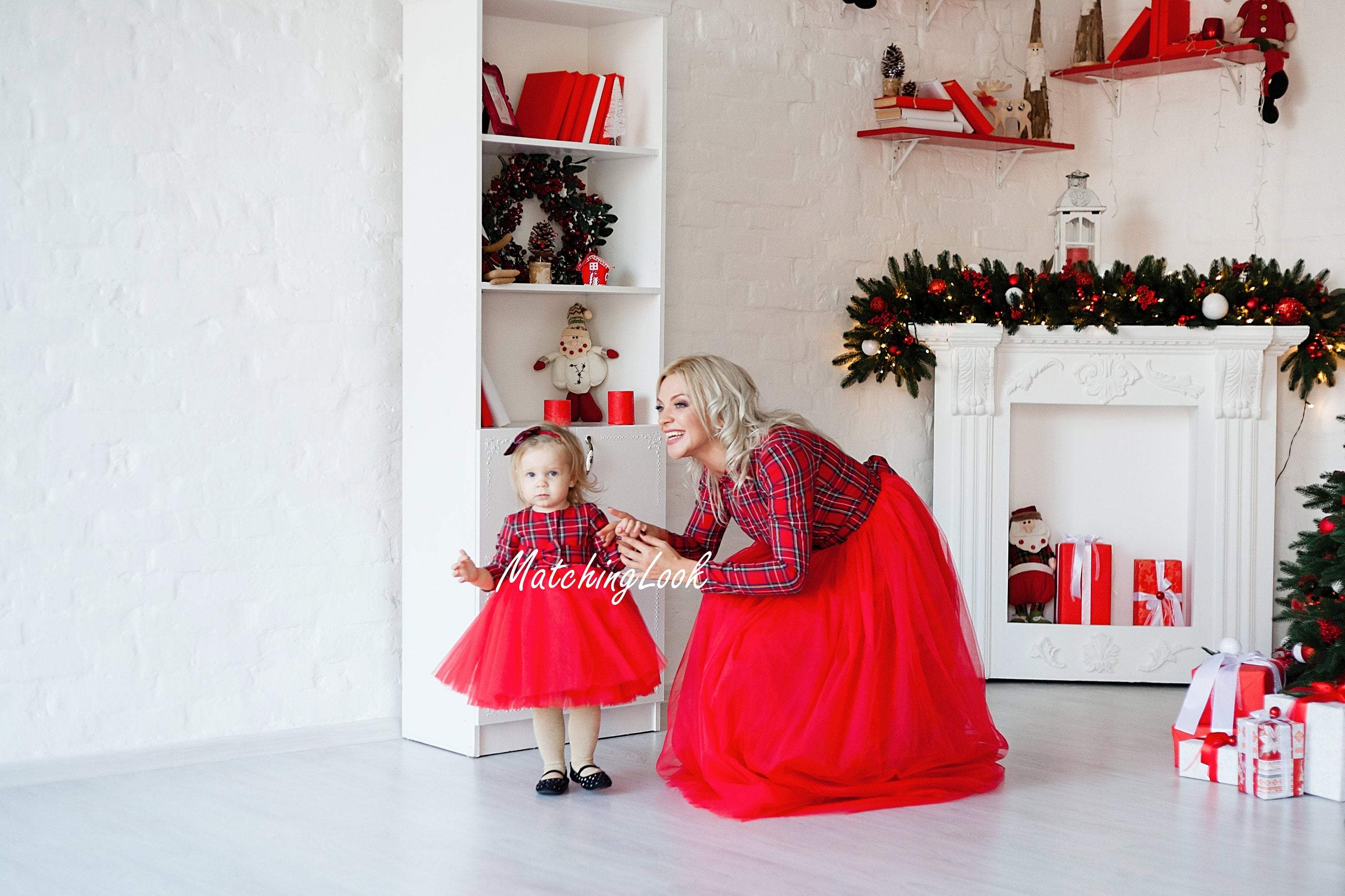 Plaid Dress Mother Daughter Matching Christmas Dress Plaid