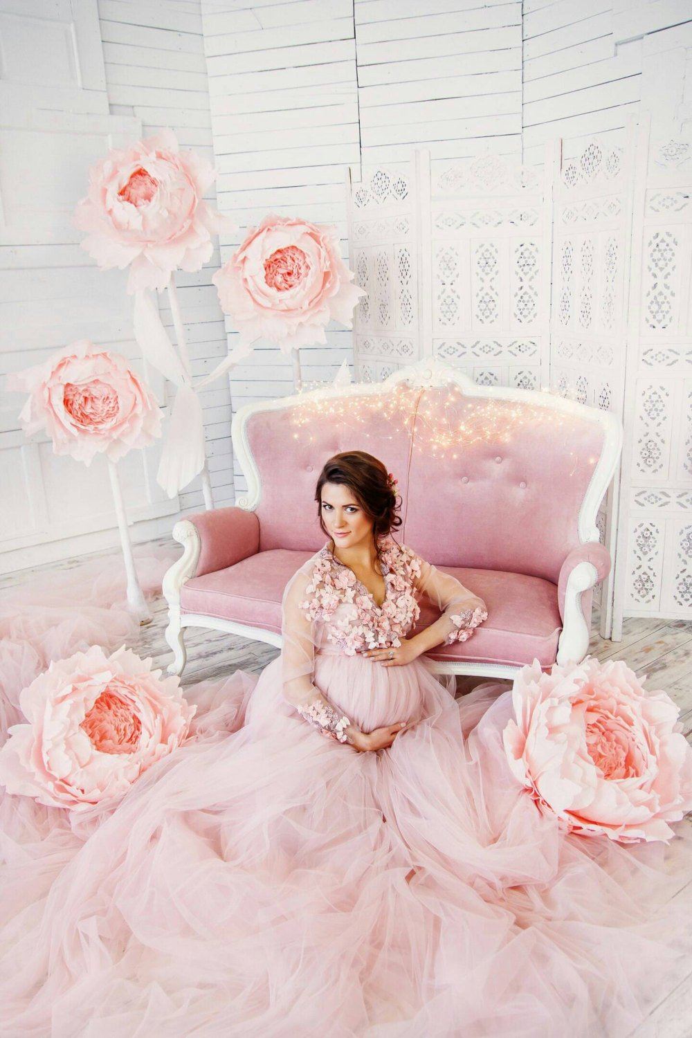 maternity photoshoot pink dress Athena Maternity Photoshoot Dress